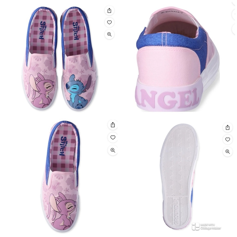NWT Disney Stitch Pink and Blue Loafers Size 11